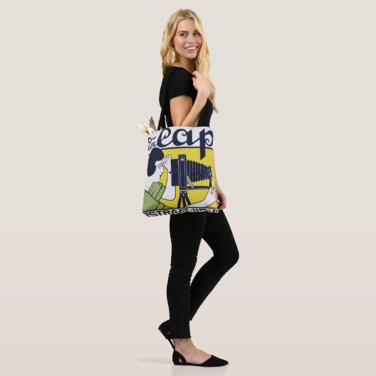 Camera Vrouw, Fotograaf, Van Caspel Tote Bag (Op model)