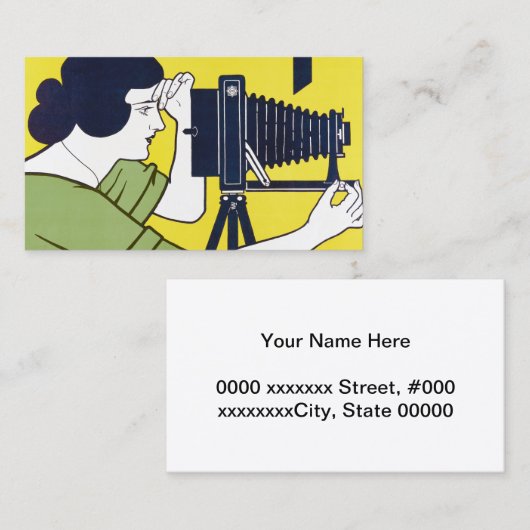 Camera Vrouw, Fotograaf, Van Caspel Visitekaartje (Voorkant / Achterkant)