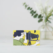 Camera Vrouw, Fotograaf, Van Caspel Visitekaartje (Staand voorkant)