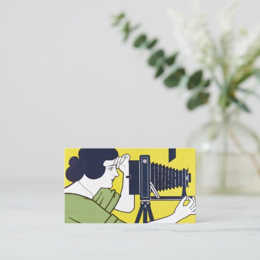 Camera Vrouw, Fotograaf, Van Caspel Visitekaartje (Staand voorkant)
