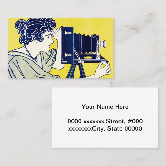 Camera Vrouw, Fotograaf, Van Caspel Visitekaartje (Voorkant / Achterkant)