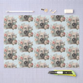 Camera with Flowers Retro Pastel Image Pattern Tissuepapier (Craft)