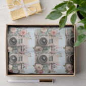 Camera with Flowers Retro Pastel Image Pattern Tissuepapier (Geschenk)