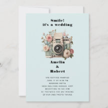 Camera with Flowers Retro Pastel Image Wedding
