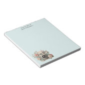 Camera with Flowers Retro Pastel Notitieblok (Schuin)