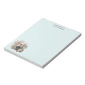 Camera with Flowers Retro Pastel Notitieblok (Linkerzijde)