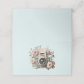 Camera with Flowers Retro Pastel Plaatskaartje (Buitenkant ongevouwen)