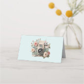 Camera with Flowers Retro Pastel Plaatskaartje (Voorkant)