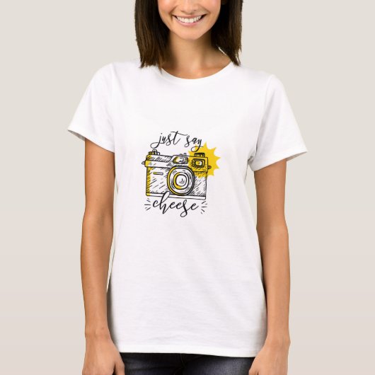  camera zeg gewoon kaas t-shirt (Voorkant)