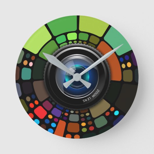 Camera Zoom Lens Wall klok (Voorkant)