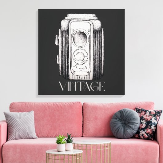  camera zwart canvas afdruk (Insitu (Woonkamer))