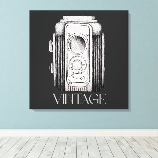  camera zwart canvas afdruk (Insitu (Houten vloer))