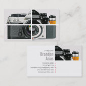  camerafotografie eenvoudig modern wit visitekaartje (Voorkant / Achterkant)