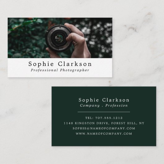 Cameralens, fotograaf, fotografie visitekaartje (Voorkant / Achterkant)