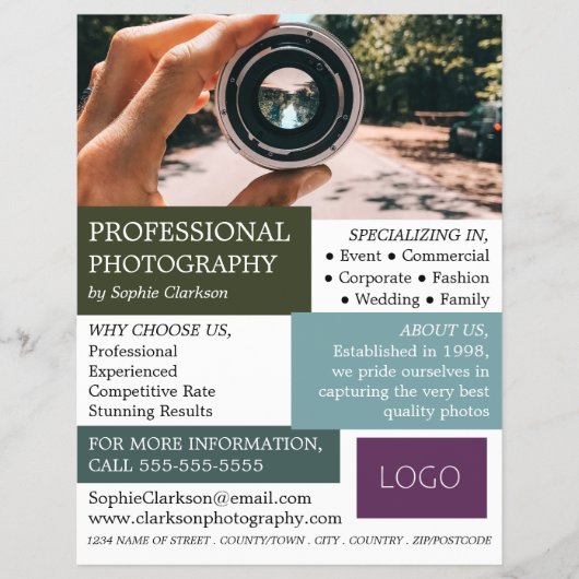 Cameralens, fotografie, fotografe hire flyer (Voorkant)