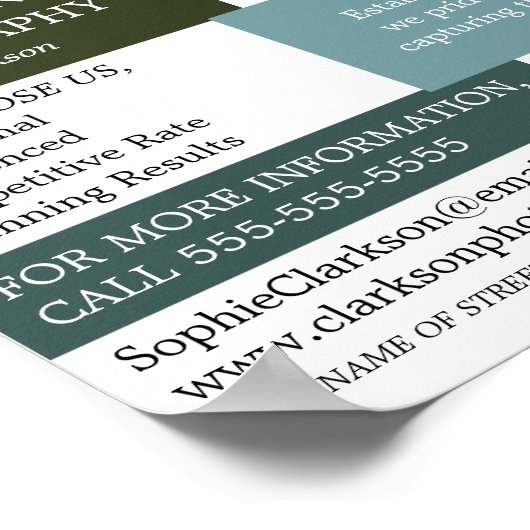 Cameralens, fotografie, fotografe hire poster (Hoek)