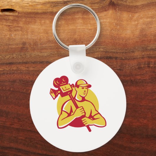 cameraman filmregisseur met  camera sleutelhanger (Voorkant)