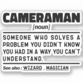 Cameraman Noun Cool Camera Fotografie Lover Funny Sticker (Voorkant)