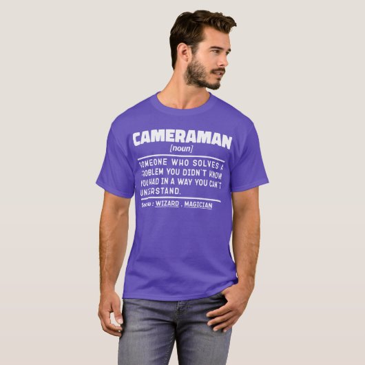 Cameraman Noun Cool Camera Fotografie Lover Funny T-shirt (Voorkant volledig)