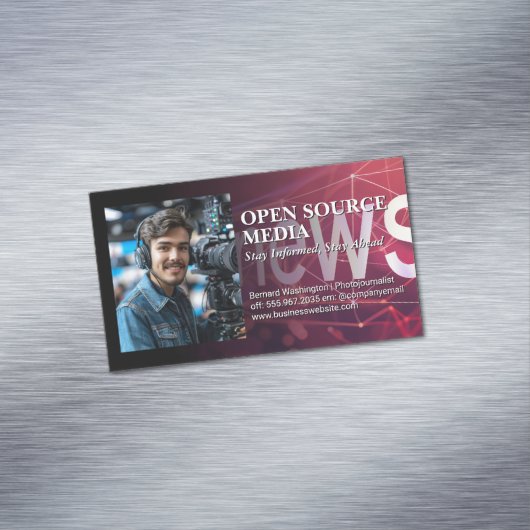 Cameraman op Studio Set Magnetisch Visitekaartje (Voorbeeld)