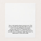 Cameraman op Studio Set Visitekaartje (Binnenkant ongevouwen)