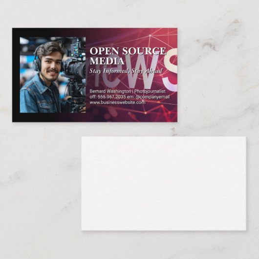 Cameraman op Studio Set Visitekaartje (Voorkant / Achterkant)