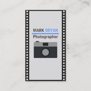 Camerapictogram met filmstrook voor fotograaf visitekaartje