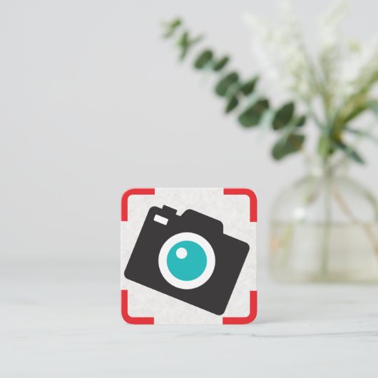 Camerapictogram Vierkante Visitekaartje (Staand voorkant)