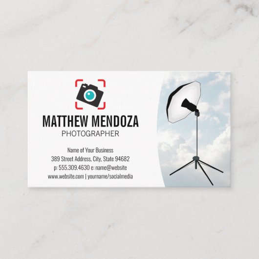 Camerapictogram | Wolken | Studio Lights Visitekaartje (Voorkant)