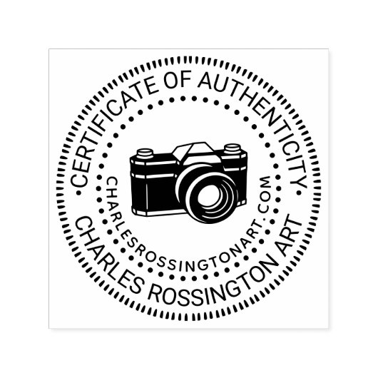 Camera's #6 "Certificaat van echtheid" Naam URL Zelfinktende Stempel (Design)