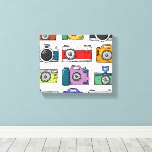 camera's canvas afdruk (Insitu (Houten vloer))