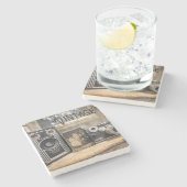  camera's en foto's afdrukken stenen onderzetter (Zijkant)