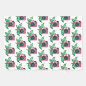  camera's en roze bloemen verjaardag inpakpapier vel (Voorkant 3)