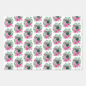  camera's en roze bloemen verjaardag inpakpapier vel (Voorkant 2)