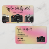 Cameras Grainy Colorful Photography Visitekaartje (Voorkant / Achterkant)