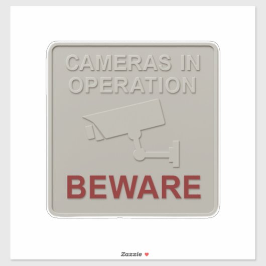 Cameras in Operation – Security Warning Sign with Sticker (Vel)