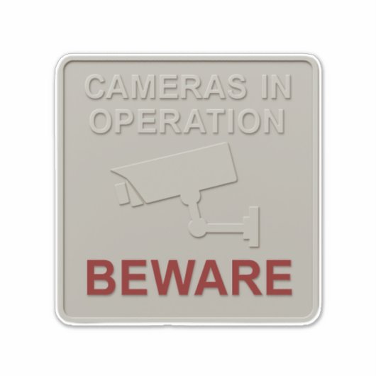 Cameras in Operation – Security Warning Sign with Sticker (Voorkant)