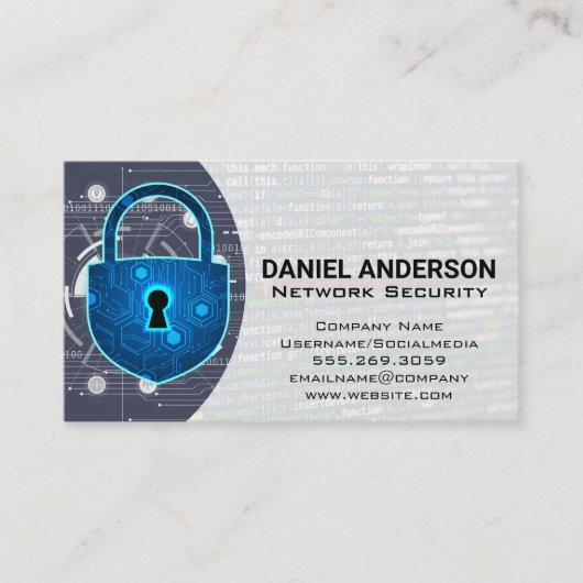 Cameras Logo | Cyber Security Schild Visitekaartje (Voorkant)