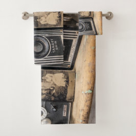 camera's met print bad handdoek