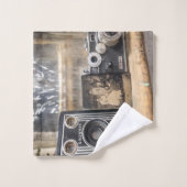  camera's met  print bad handdoek (Wasdoekje)