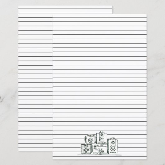 camera's met zwarte led-briefpapier (Voorkant / Achterkant)