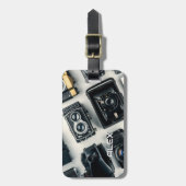 camera's op witte achtergrond bagagelabel (Voorkant verticaal)