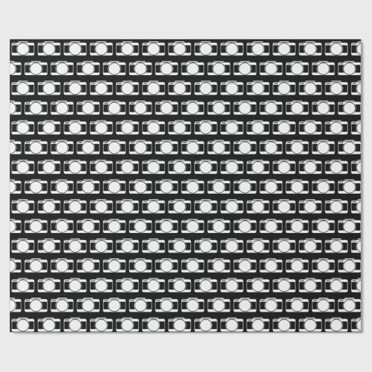 Camera's op zwart cadeaupapier (Vlak)