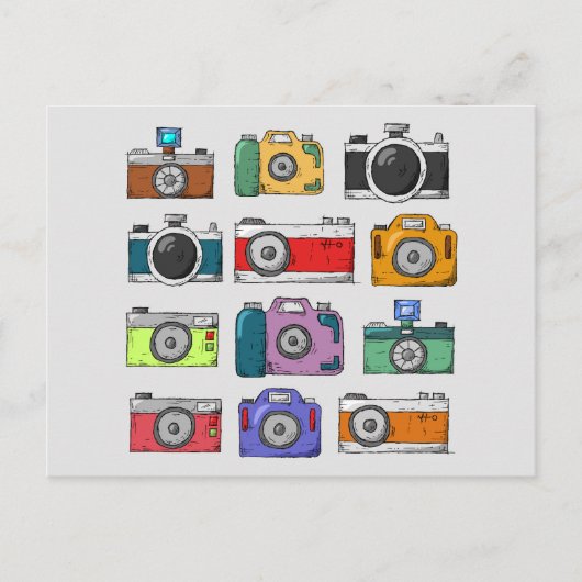  CAMERAS POP ART BRIEFKAARTEN (Voorkant)