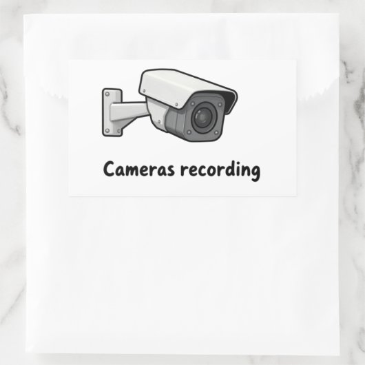 cameras recording rechthoekige sticker (Tas)