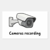 cameras recording rechthoekige sticker (Voorkant)