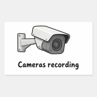 cameras recording rechthoekige sticker