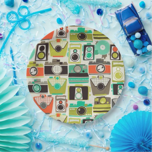 Camera's Retro Papieren Bordje (Feest)