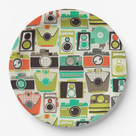 Camera's Retro Papieren Bordje (Voorkant)