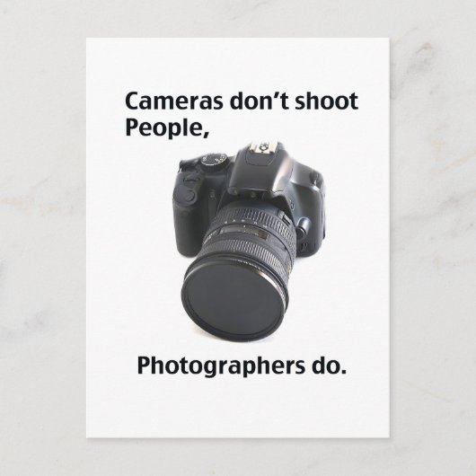 Camera's schieten geen mensen neer briefkaart (Voorkant)